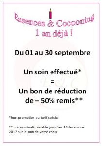 affiche anniversaire 1 an essences & cocooning