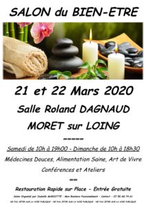 affiche salon du bien-être à Moret sur Loing 21 et 22 mars 2020