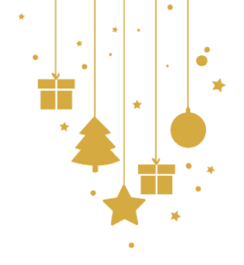 suspension dorée de motifs de Noël