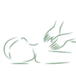 dessin en noir et blanc d'un massage du dos