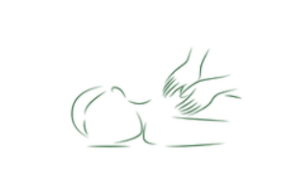 dessin en noir et blanc d'un massage du dos